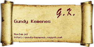 Gundy Kemenes névjegykártya